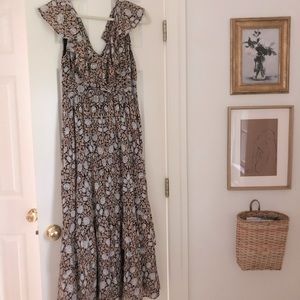 Banjanan Marina Dress in Black Tulip Rose Print